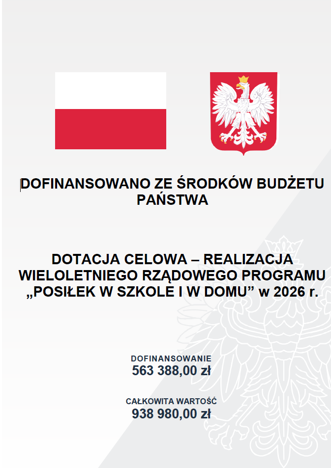 Plakat programu "Posiłek w szkole u w domu" 2026